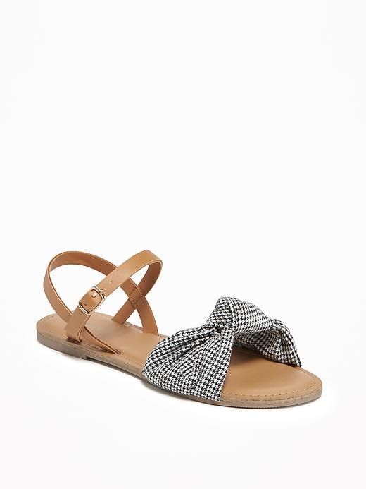 View large product image 1 of 3. Gingham Knotted Sandals for Girls