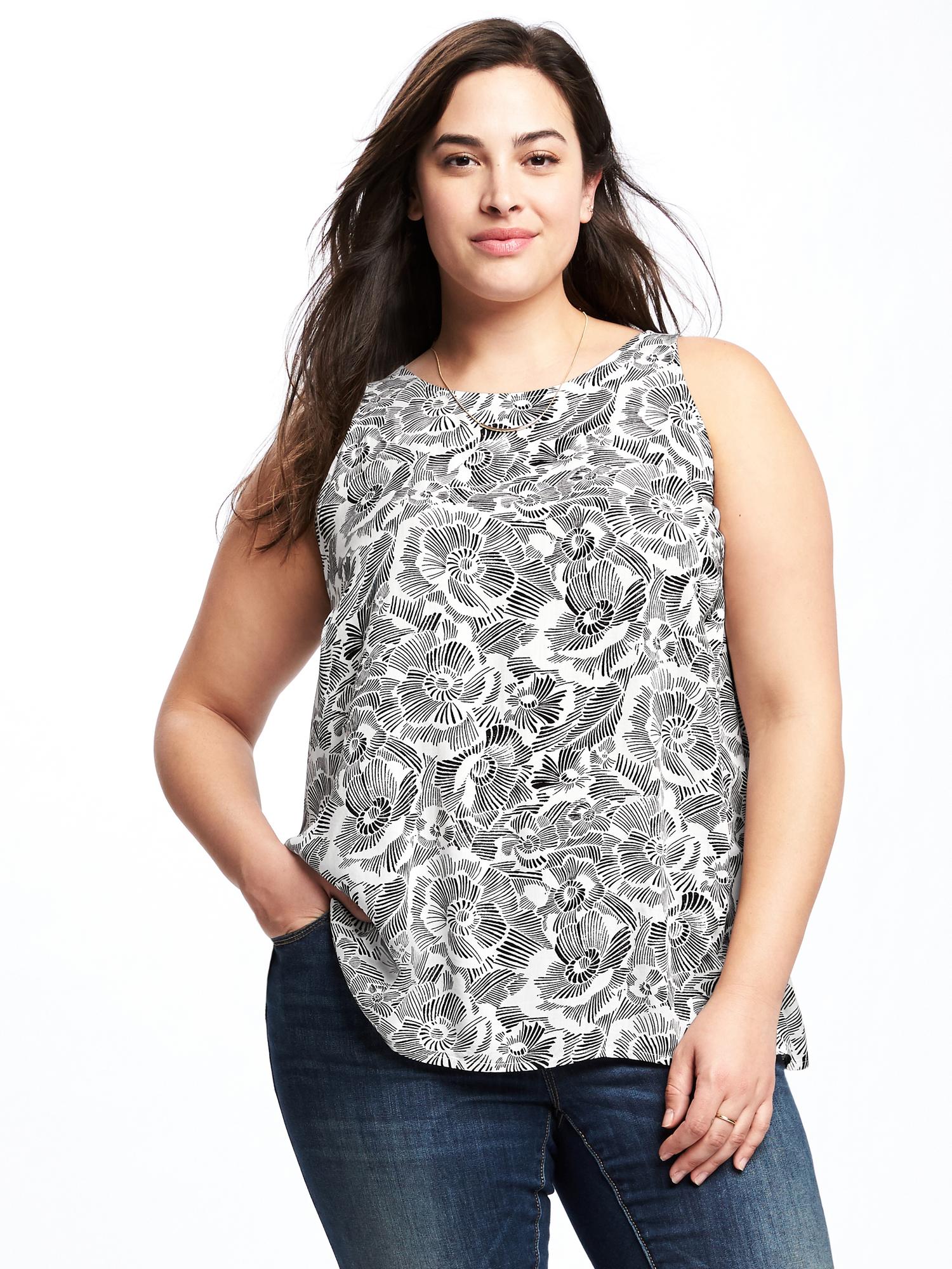 High-Neck Plus-Size Trapeze Tank | Old Navy