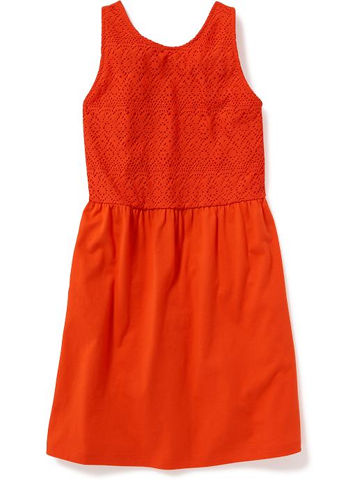 View large product image 1 of 1. Fit & Flare Lace-Bodice Dress for Girls