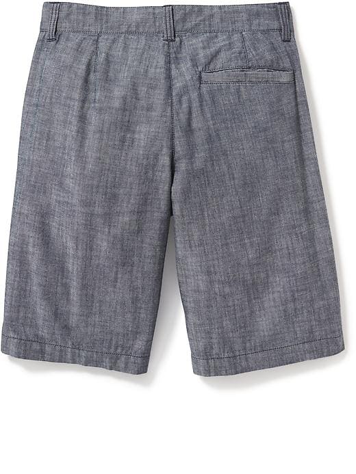 View large product image 2 of 3. Flat-Front Chambray Shorts for Boys