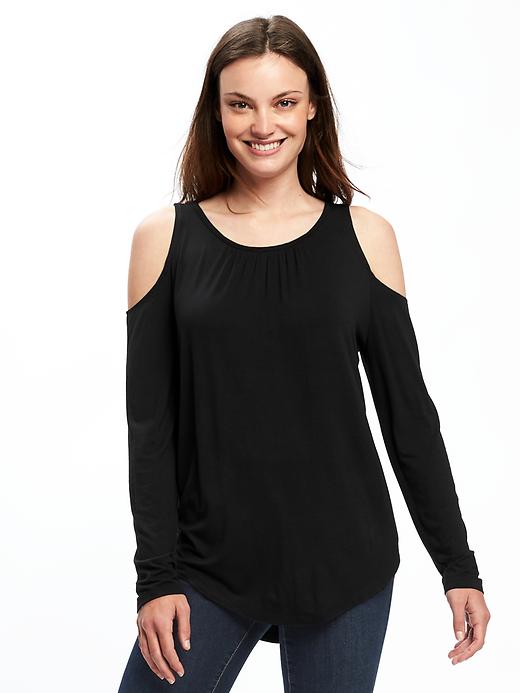 View large product image 1 of 1. Relaxed Cold-Shoulder Top for Women