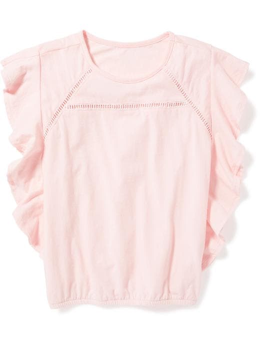 View large product image 1 of 1. Ruffle-Sleeve Tee for Girls