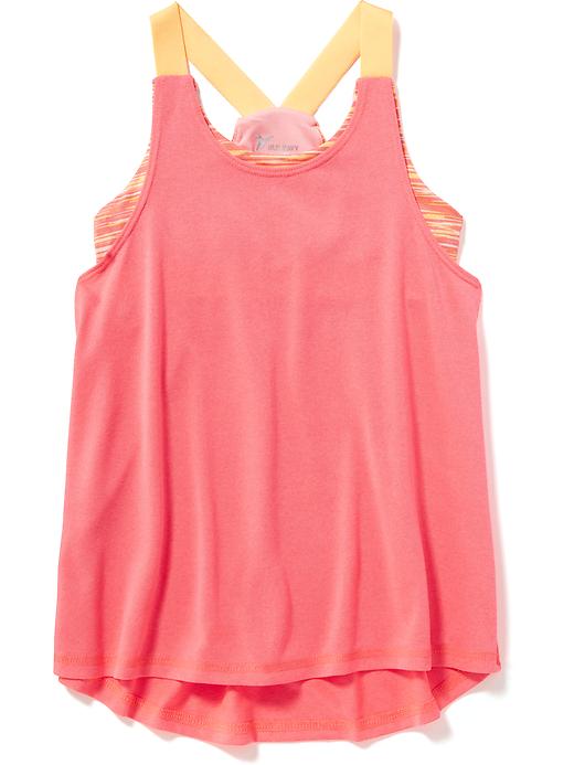 View large product image 1 of 1. Relaxed Exposed-Elastic 2-in-1 Tank for Girls