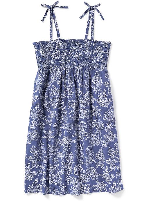 View large product image 1 of 2. Smocked Tie-Strap Swing Dress for Girls