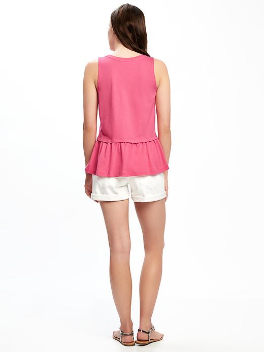 Image number 2 showing, Relaxed Peplum-Hem Tank for Women