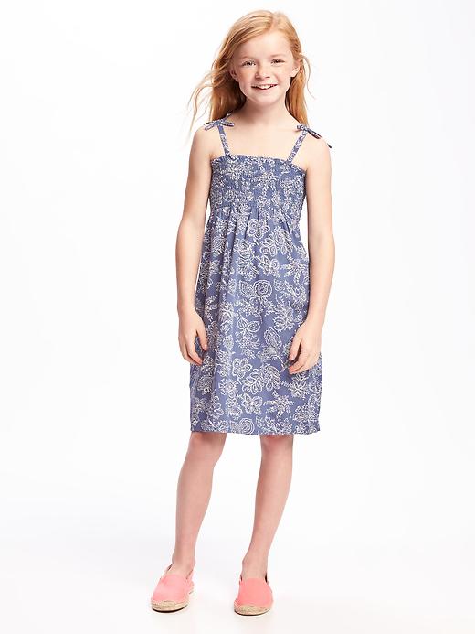 View large product image 2 of 2. Smocked Tie-Strap Swing Dress for Girls