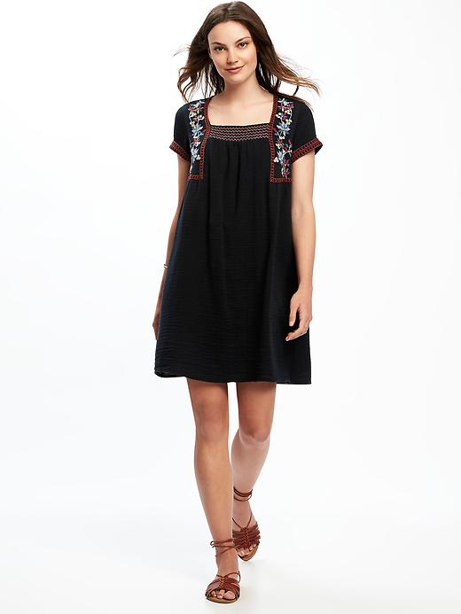 View large product image 1 of 2. Embroidered-Trim Dress for Women