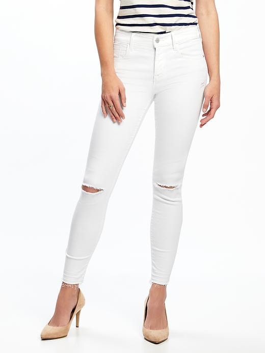 View large product image 1 of 3. Mid-Rise Built-In Sculpt Rockstar Released-Hem Ankle Jeans for Women