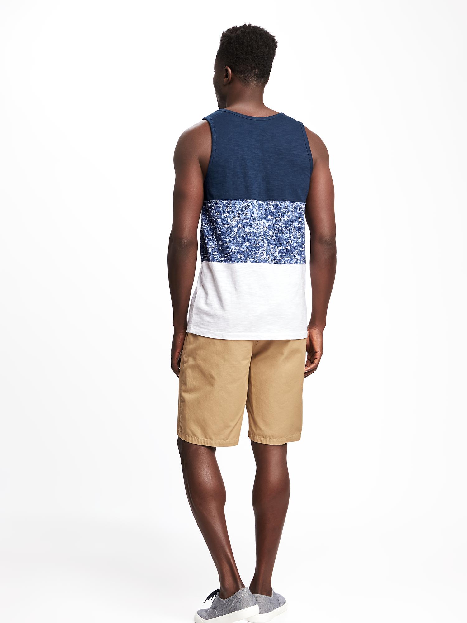 Color-Blocked Slub-Knit Tank For Men | Old Navy