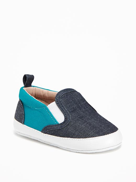 Old Navy Color Block Slip Ons For Baby Size 12-18 M - Dark chambray