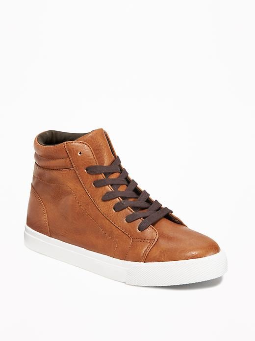 View large product image 1 of 3. Faux-Leather Lace-Up High-Tops for Boys