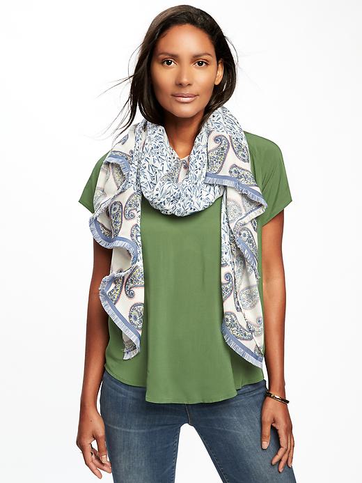 View large product image 1 of 2. Printed Linear Scarf for Women