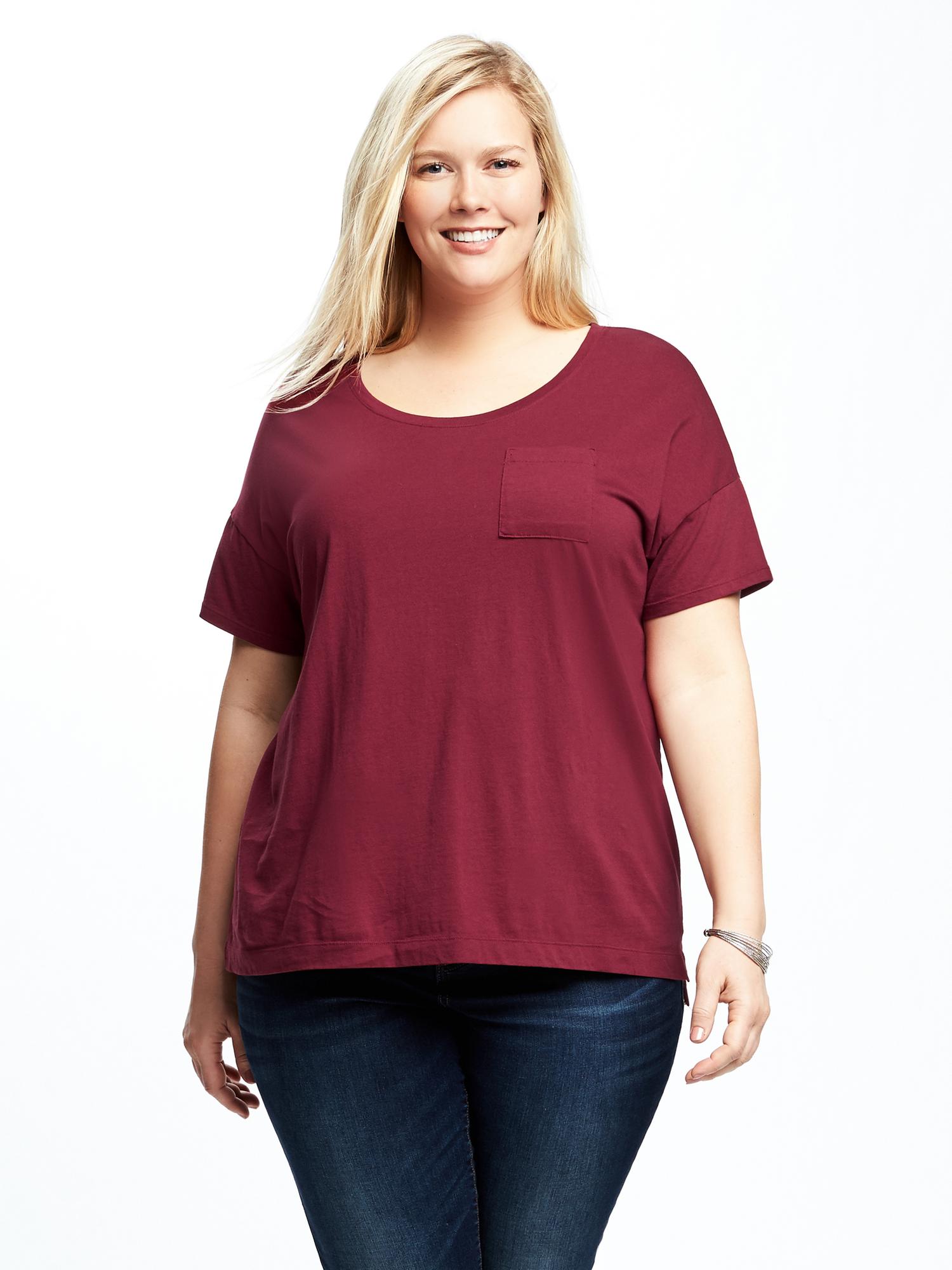 Plus-Size Boyfriend Split-Hem Tee | Old Navy