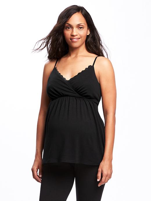 View large product image 1 of 1. Maternity Lace-Trim Lounge Nursing Cami