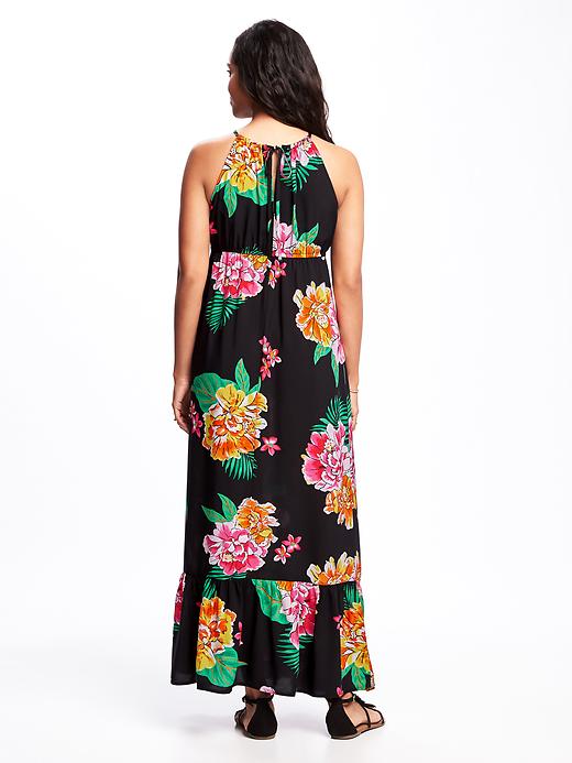 Image number 2 showing, Maternity Halter Cinched-Waist Maxi Dress