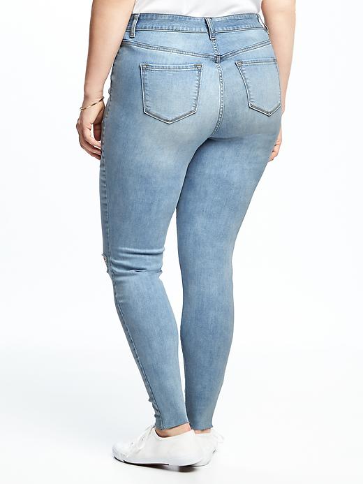 High-Rise Secret-Slim Pockets Plus-Size Distressed Rockstar Jeans | Old ...