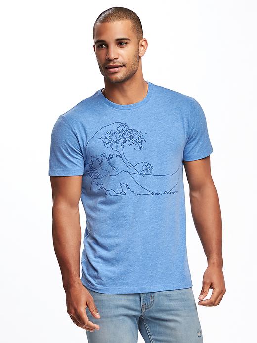 Image number 1 showing, Soft-Washed Graphic Crew-Neck Tee for Men