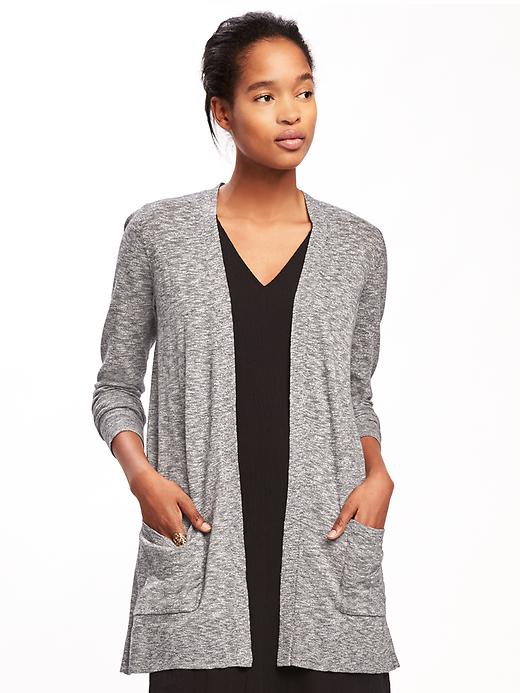 Image number 1 showing, Relaxed Open-Front Long Cardi for Women