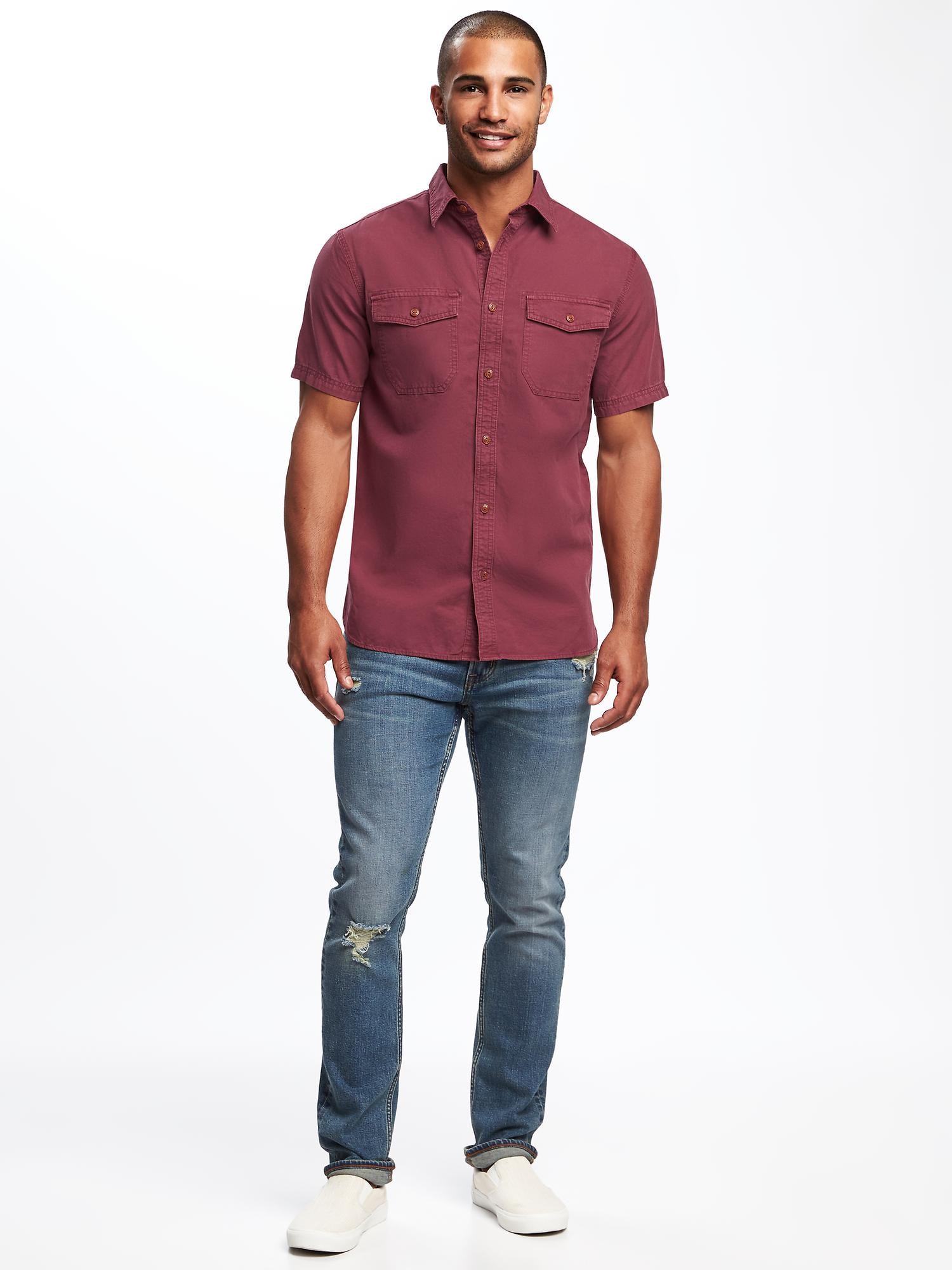 RegularFit UtilityPocket Shirt For Men Old Navy