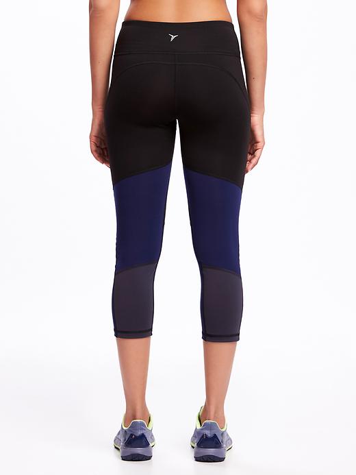 View large product image 2 of 3. Mid-Rise Color-Block Compression Crops for Women