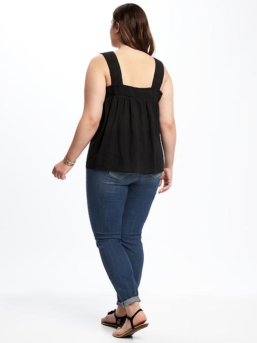 Image number 2 showing, Plus-Size Crochet-Trim Swing Top