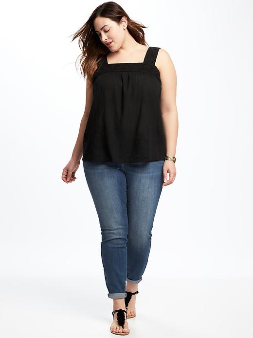 Image number 3 showing, Plus-Size Crochet-Trim Swing Top