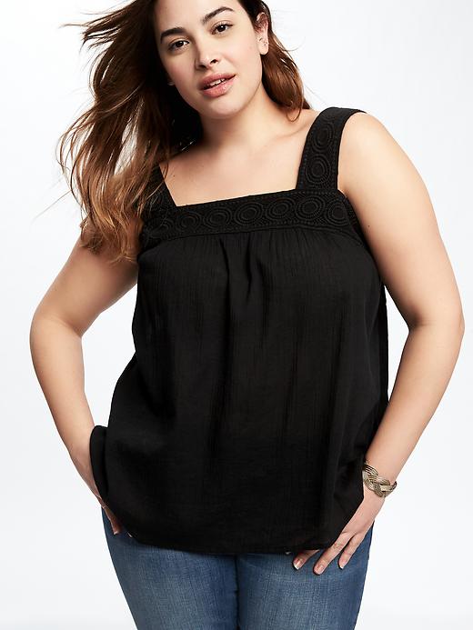 Image number 4 showing, Plus-Size Crochet-Trim Swing Top