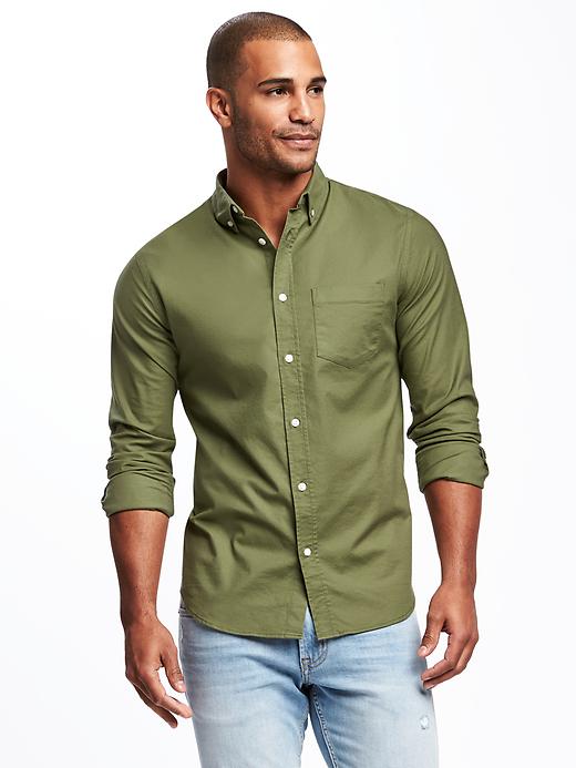 Image number 1 showing, Slim Fit Built-In Flex Everyday Oxford Shirt for Men