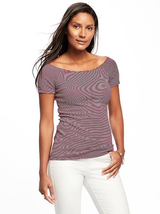 Image number 1 showing, Semi-Fitted Off-the-Shoulder Top for Women