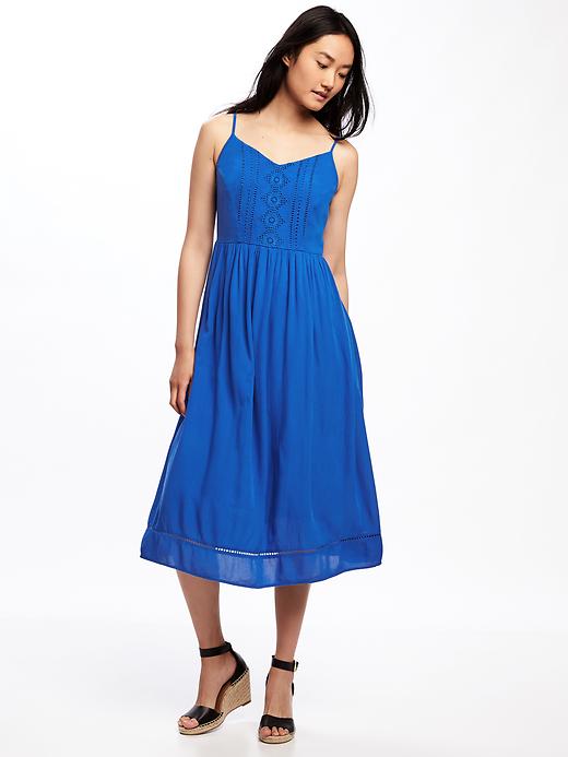 Image number 1 showing, Eyelet-Trim Fit & Flare Midi for Women