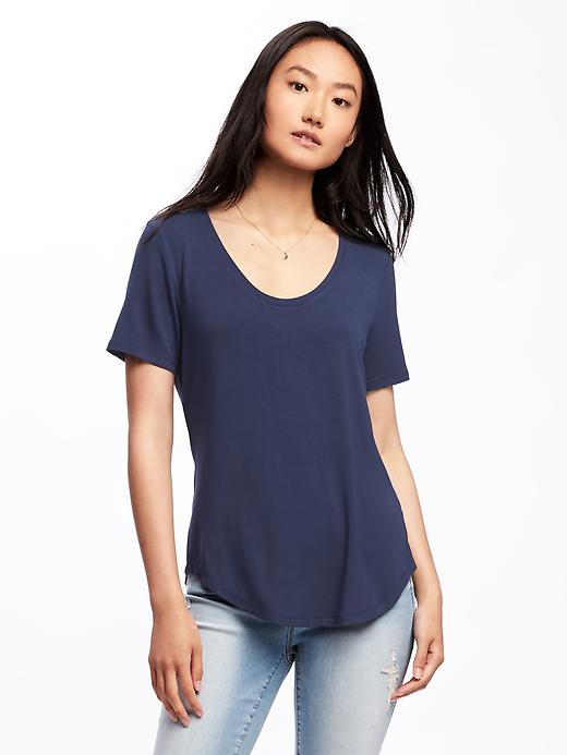 Luxe Curved-Hem Tee for Women | Old Navy
