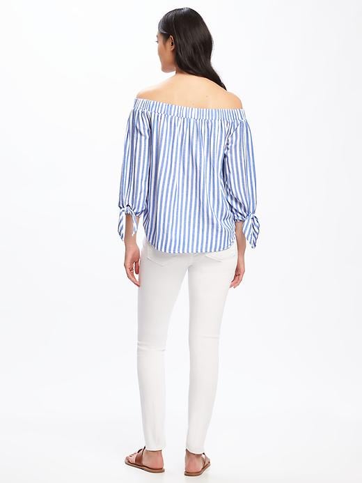 Image number 2 showing, Relaxed Off-the-Shoulder Striped Top for Women