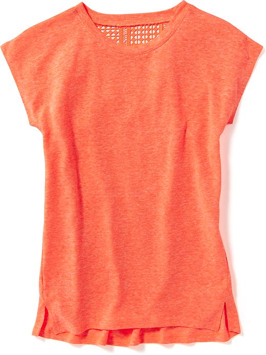 View large product image 1 of 1. Lace-Back Linen-Blend Tunic for Girls