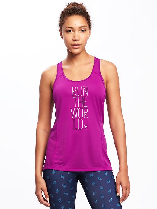 View large product image 1 of 1. Graphic Racerback Run Tank for Women