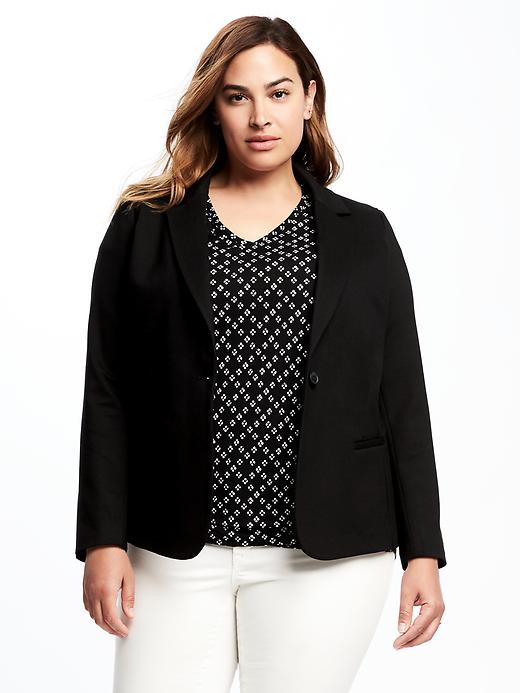 Classic Plus-Size Ponte-Knit Blazer | Old Navy