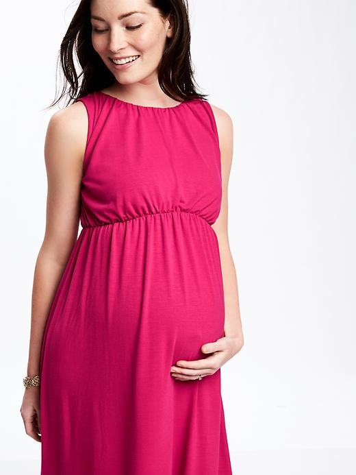 Image number 3 showing, Maternity High-Neck Jersey Maxi Dress
