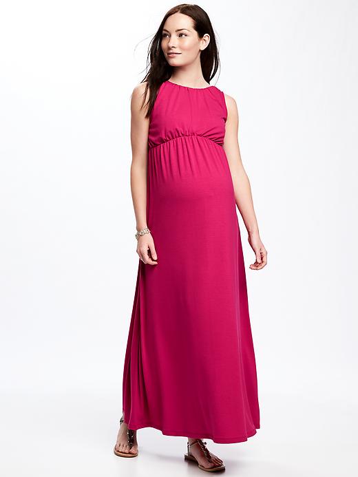 Image number 1 showing, Maternity High-Neck Jersey Maxi Dress