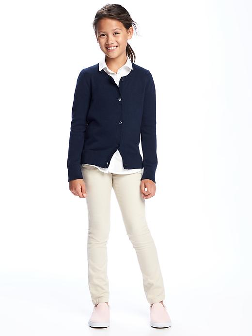 Uniform Crew-neck Cardi For Girls 