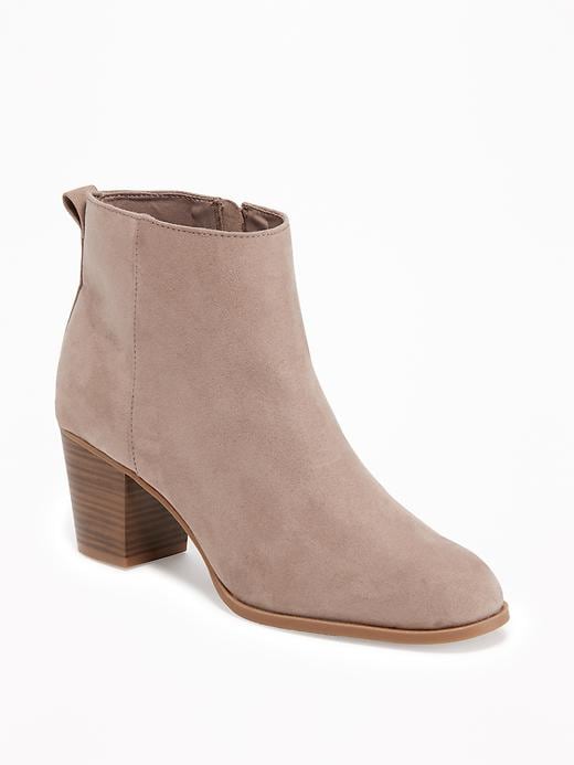 Image number 1 showing, Sueded Side-Zip Ankle Boots for Women