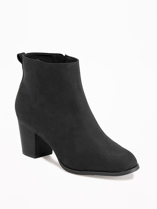 View large product image 1 of 1. Sueded Side-Zip Ankle Boots for Women