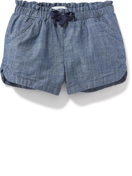 View large product image 1 of 1. Chambray Shorts for Toddler Girls