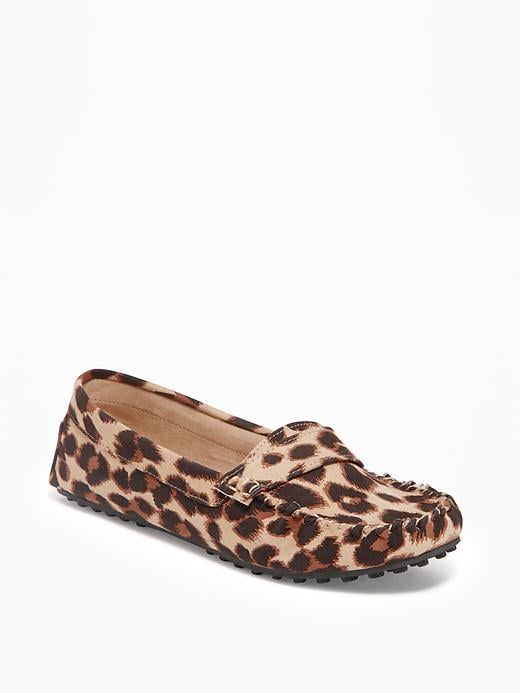 Old Navy Womens Sueded Leopard-Print 