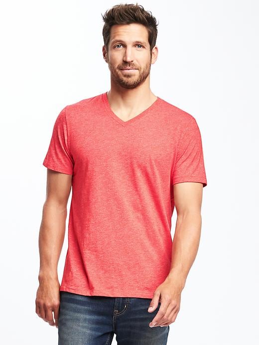 View large product image 1 of 1. Soft-Washed Slub-Knit V-Neck T-Shirt for Men
