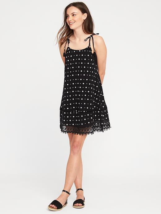 Image number 1 showing, Tie-Shoulder Swing Dress for Women