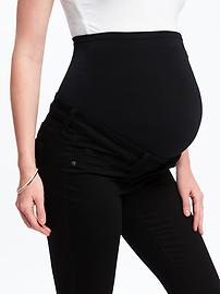 View large product image 3 of 3. Maternity Never-Fade Premium Full-Panel Rockstar Jeans