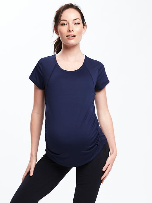 Image number 1 showing, Maternity Go-Dry Cool Mesh Tee