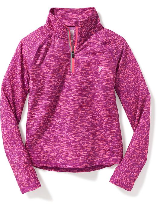 View large product image 1 of 3. Go-Dry Reflective-Trim 1/4-Zip Pullover for Girls