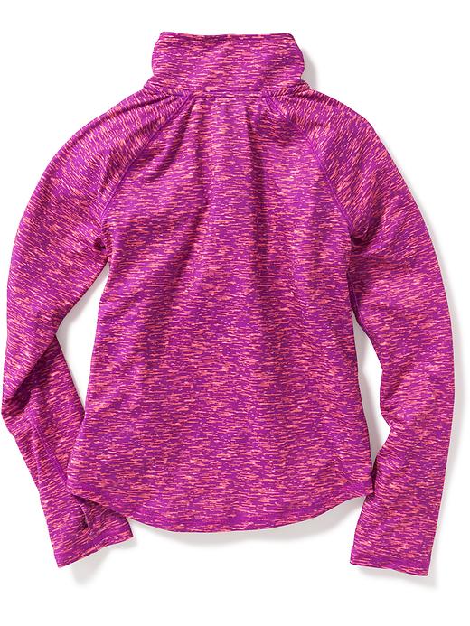 View large product image 2 of 3. Go-Dry Reflective-Trim 1/4-Zip Pullover for Girls