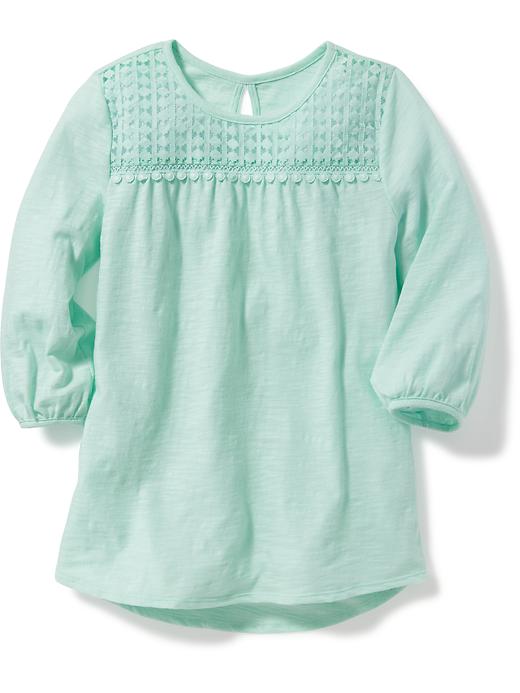 View large product image 1 of 3. Lace-Yoke Swing Tunic for Girls