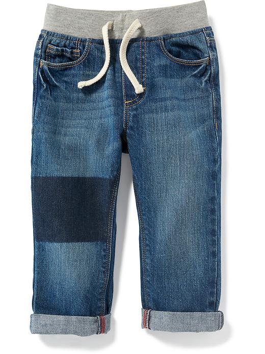 View large product image 1 of 3. Relaxed Jersey-Waist Pull-On Jeans for Toddler Boys
